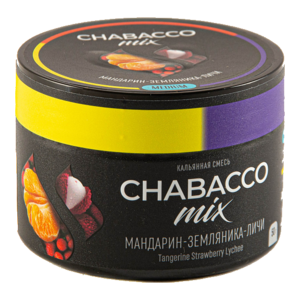 Табак для кальяна на основе чайной смеси Chabacco Mix Medium angerine Strawberry Lychee (Мандарин, Земляника, Личи) 50 гр