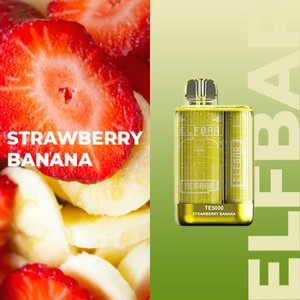 Одноразовая электронная сигарета Elf Bar TE Strawberry Banana (Клубника Банан) с подзарядкой (5000 затяжек) 