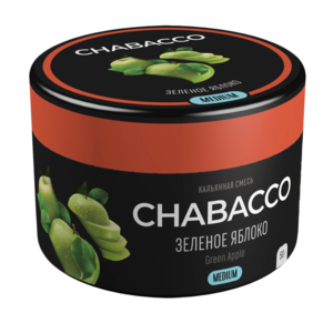 Табак для кальяна на основе чайной смеси Chabacco Medium  Green apple (Зеленое яблоко) 50 гр